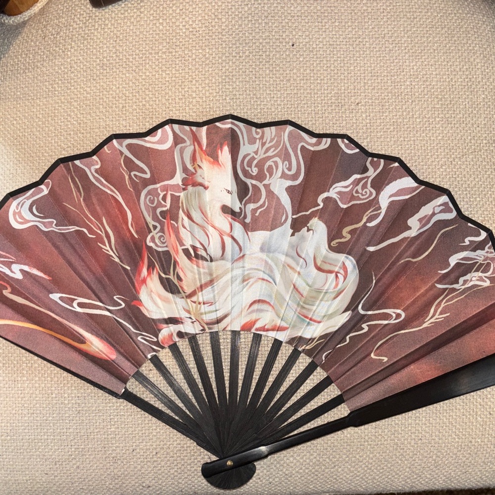 Elegant Brown and White Wall Fan Decor